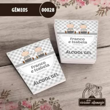 Adesivo Bisnaga Álcool Gel Gêmeos - 00028