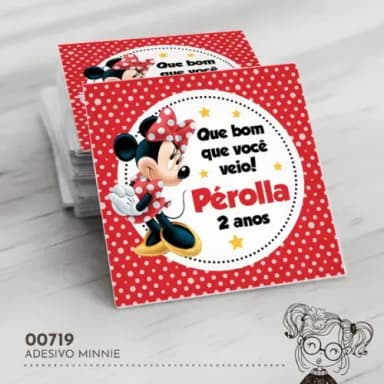 Adesivo Quadrado Minnie - 00719