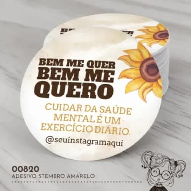 Adesivo Redondo Setembro Amarelo - 00820