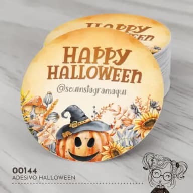 Adesivo Redondo Halloween - 00144