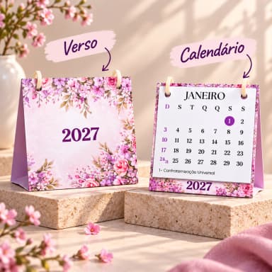 Calendário de Mesa 2027 - Floral
