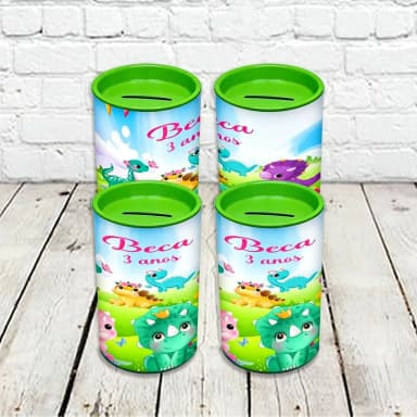 Cofrinho Personalizado para lembrancinhas do Dinossauros Baby