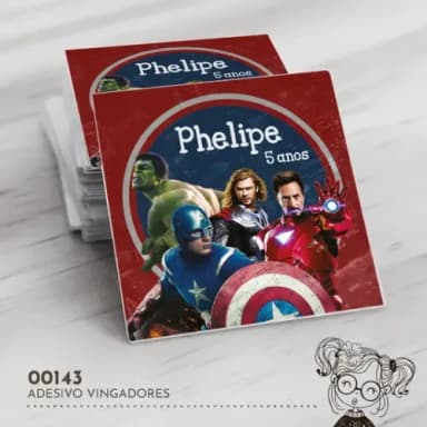 Adesivo Quadrado Vingadores - 00143