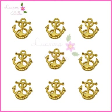 Pingente Âncora de Metal Dourado - Pct c/12 Unidades
