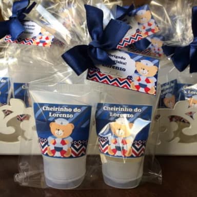 Lembrança Maternidade Hidratante+álcool Gel Urso Marinheiro