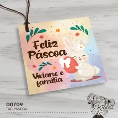 Tag Quadrada Páscoa - 00709