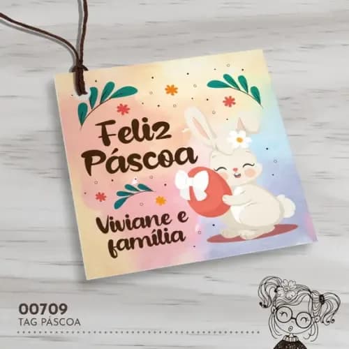 Tag Quadrada Páscoa - 00709