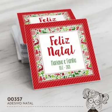Adesivo Quadrado Natal - 00357