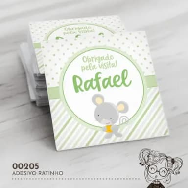 Adesivo Quadrado Ratinho - 00205