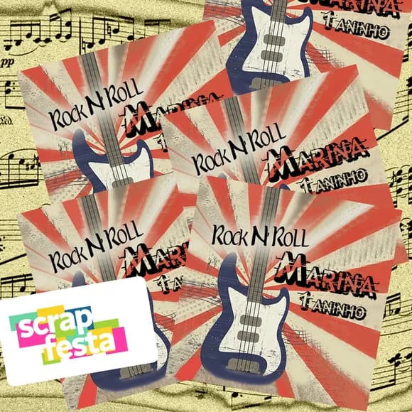 Adesivo Personalizado Quadrado 5x5 Rock'n Roll