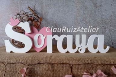 Letras de MDF -Nomes Coração