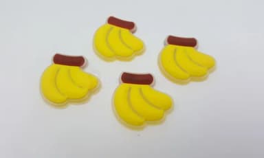 Aplique de Banana Emborrachado de 2,8cm Pacote com 6 Unidade