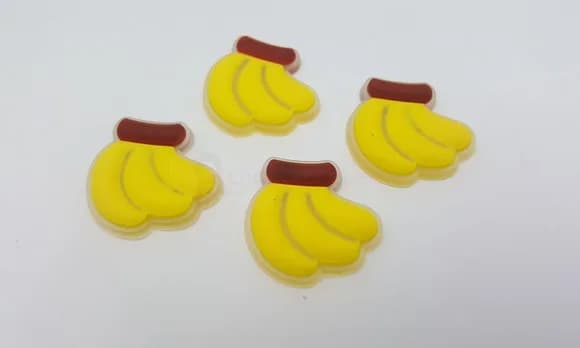Aplique de Banana Emborrachado de 2,8cm Pacote com 6 Unidade
