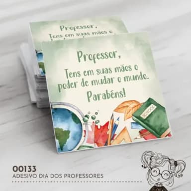 Adesivo Quadrado Dia dos Professores - 00133
