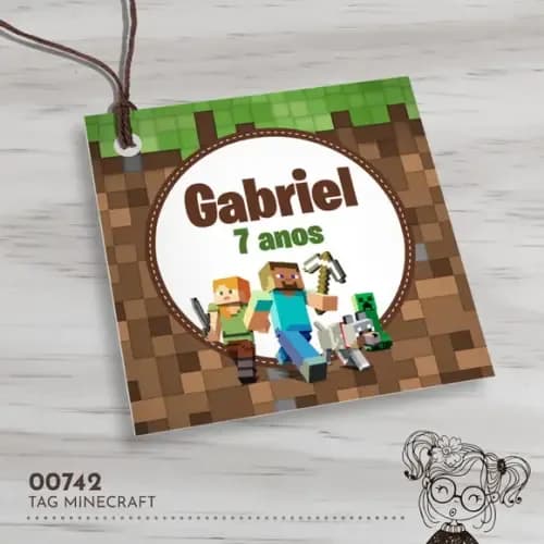 Tag Quadrada Minecraft - 00742
