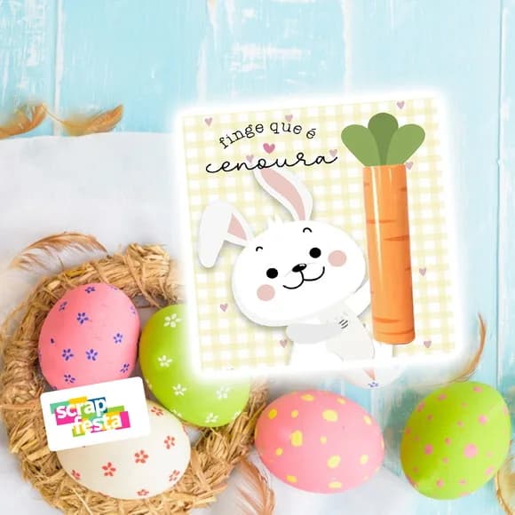 Card e Chocolate Baton Personalizado Festa Páscoa
