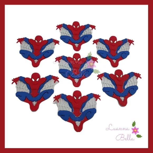 Aplique Emborrachado Homem Aranha- Pct C/5unds