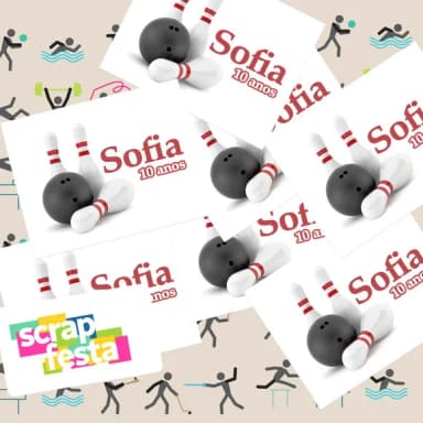 Adesivo Personalizado Retangular Festa Boliche