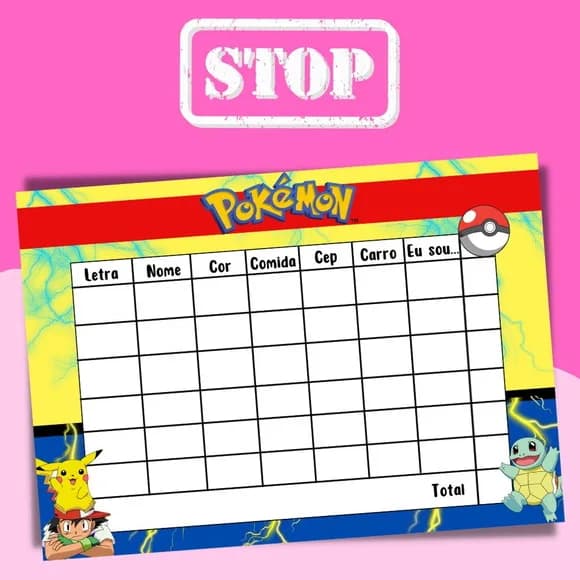 Jogo do Stop ( Conhecido Como Adedanha)