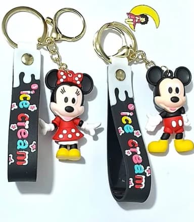 Chaveiro Mickey e Minnie 3d Emborrachado 2 Unidades