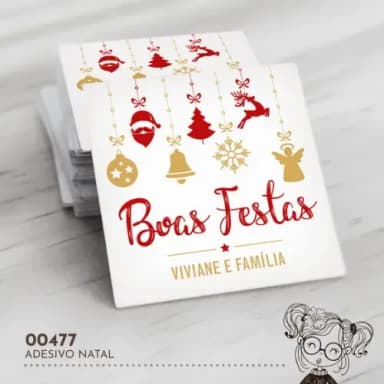 Adesivo Quadrado Natal - 00477