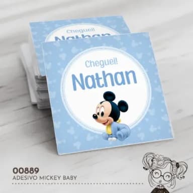 Adesivo Quadrado Mickey Baby - 00889