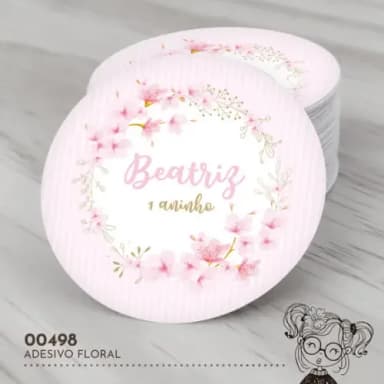 Adesivo Redondo Flores - 00498