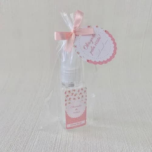 Lembrancinha Maternidade Home Spray floral rosa