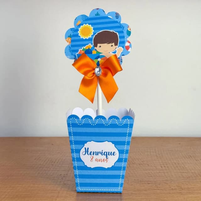 PEGUE E MONTE - Centro de Mesa POOL PARTY MENINO - Decoração de Festa | Lembrancinhas | Aniversário | Personalizados