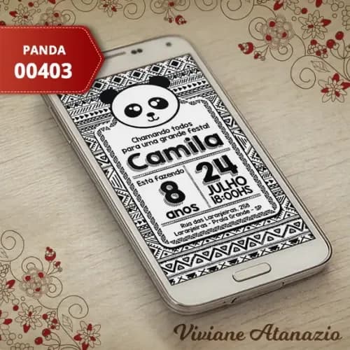 Convite Digital Panda - 00403