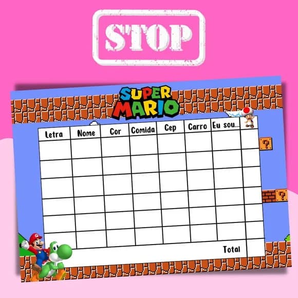Jogo do Stop ( Conhecido Como Adedanha)