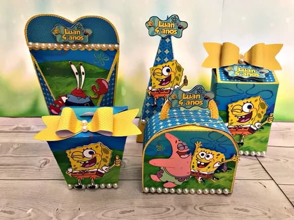 Kit 60 Lembrancinhas Bob Esponja
