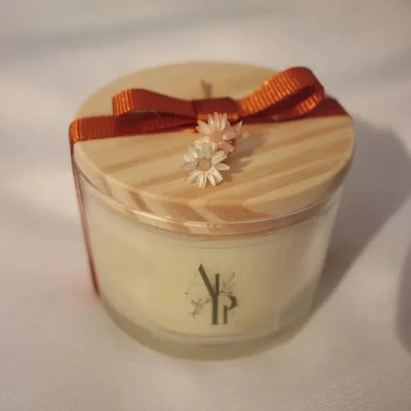 Vela Perfumada em Pote Patê com Tampa de Madeira