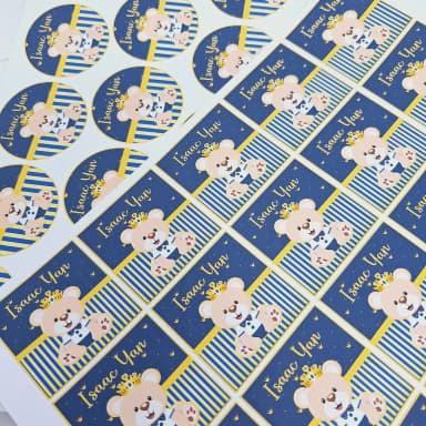 Adesivos Personalizados URSINHO PRINCIPE - Tamanho 5x5 - Papel adesivo (Folha com Recorte)