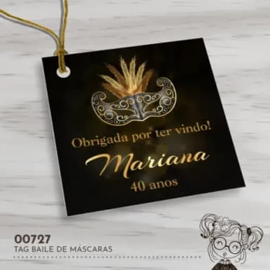 Tag Quadrada Baile de Máscaras - 00727