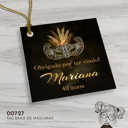 Tag Quadrada Baile de Máscaras - 00727