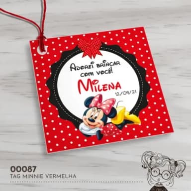 Tag Quadrada Minnie - 00087