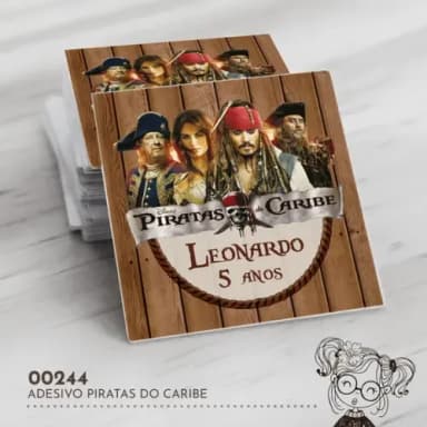 Adesivo Quadrado Piratas do Caribbe - 00244