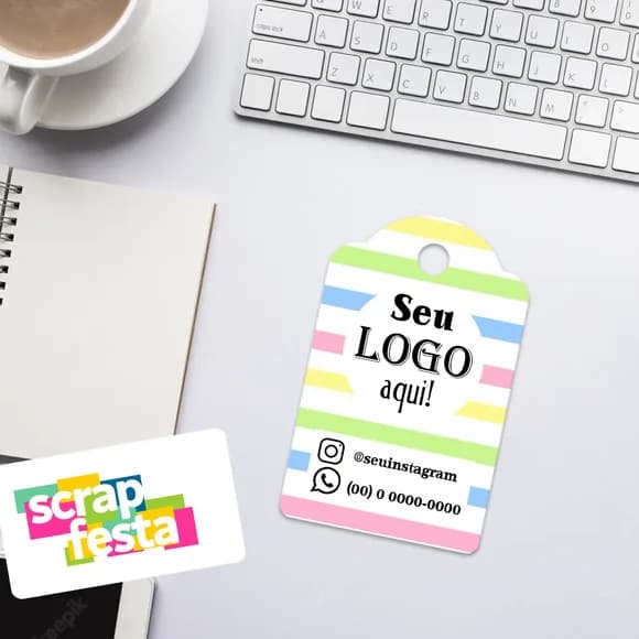 Tag Tradicional com Furinho Personalizada para Minha Empresa