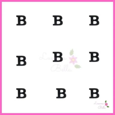 Aplique Letra B de Acrílico Preto - Pct c/ 8 unidades
