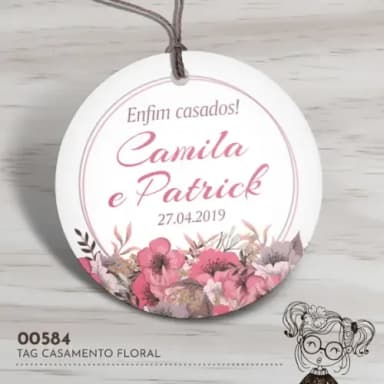 Tag Redonda Casamento - 00584
