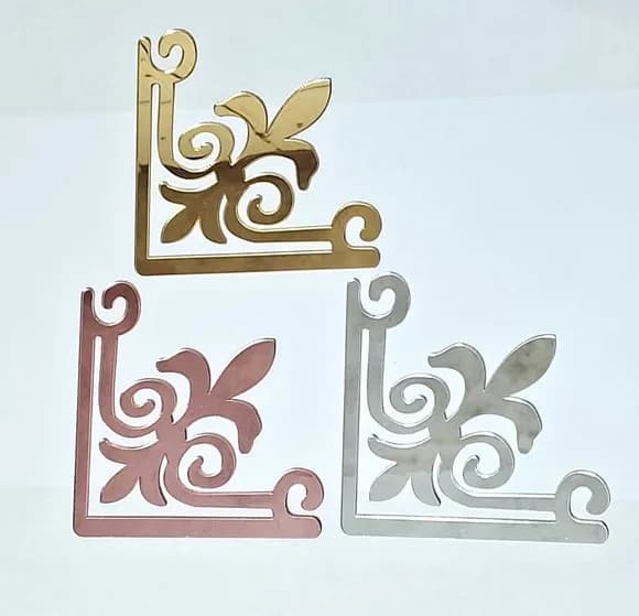 Cantoneira 10cm de Acrílico Espelhado Pct C/4 Peças