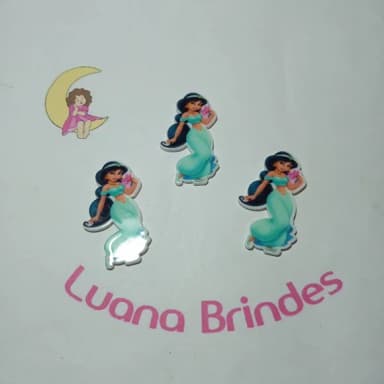 Aplique Princesa Jasmine Acrilico 4cm Pct 5 Unidades
