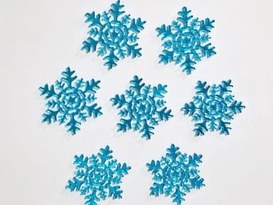 Aplique Floco de Neve Acrílico Espelhado Azul Pct C/10 Peças