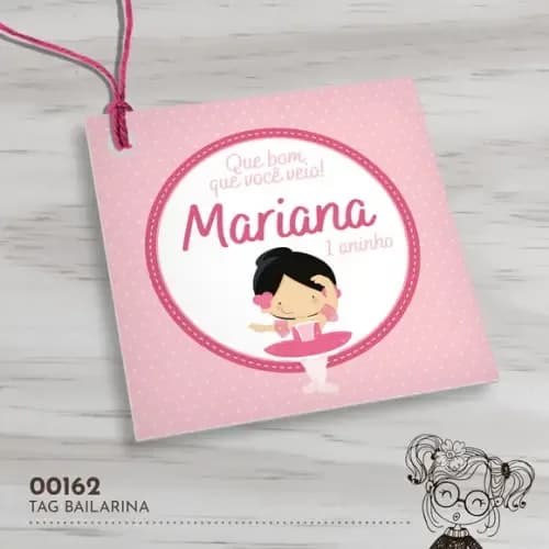 Tag Quadrada Bailarina - 00162