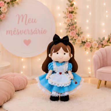 Boneca Alice De Feltro - Clássico Alice País Das Maravilhas