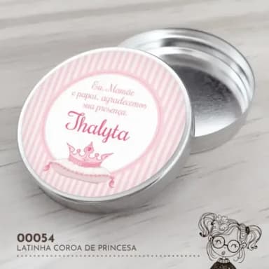 Latinha Adesivada Coroa de Princesa - 00054