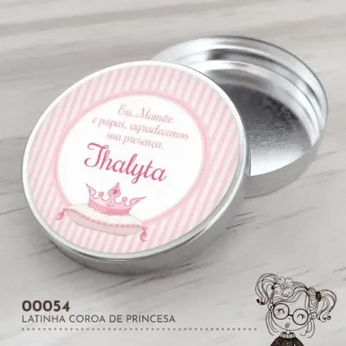 Latinha Adesivada Coroa de Princesa - 00054