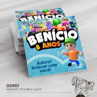 Adesivo Quadrado Stumble Guys - 00901