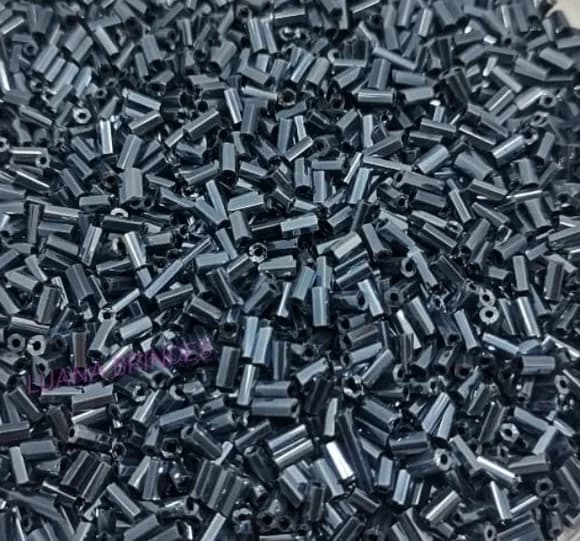 Canutilho Grafite de acrílico - 4,5mm - pct com 50 gramas
